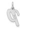 Sterling Silver Medium Script Initial Letter P Charm Jewerly 18mm x 8mm